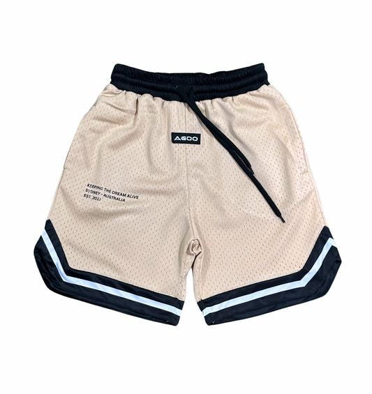 Agoo Statement Basketball Shorts - Oatmeal